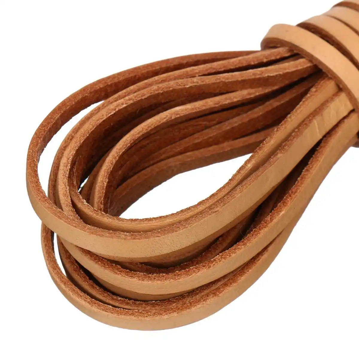 3/4/5/8/10mm 5M Genuine Leather Rope Cord Strap Cowhide Bracelet Necklace DIY Craft String Jewelry Making Flat Leather Rope