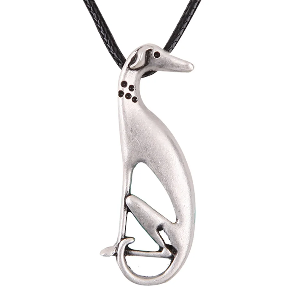 Sitting Greyhound Necklace Dog Pendant Whippet Italian Sight Hound