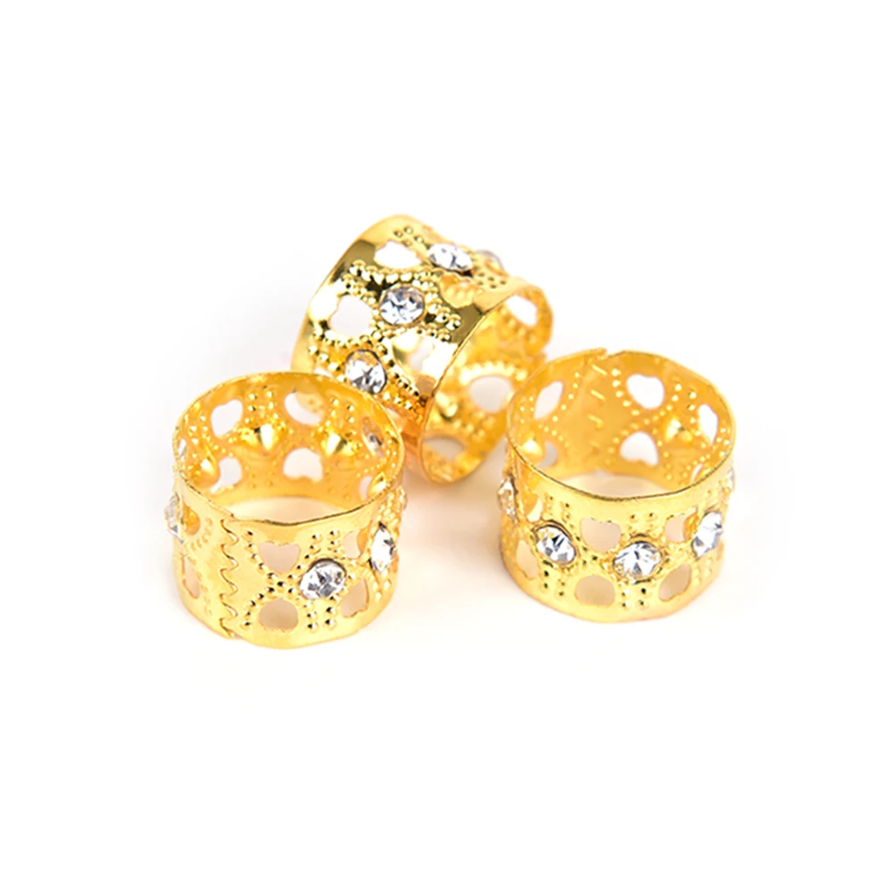 10pcs Metal Tube Braid Hair Ring Dreadlock Beads For Braids Hair Beads For Dreadlocks Adjustable Hair Braid Cuff Clips