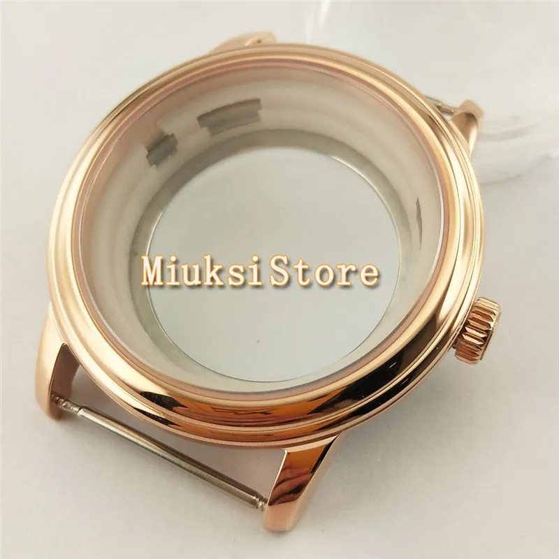 

42mm Rose Gold men watch Case Fit ETA 2836 Miyota 8215 8205 Movement