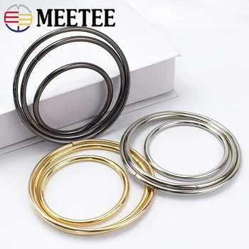 

2pcs Meetee O Ring Metal Bag Handle Buckles for Women Handbag Lock Bag Decoration Clasp Handles Connect DIY Bag Part Accessories