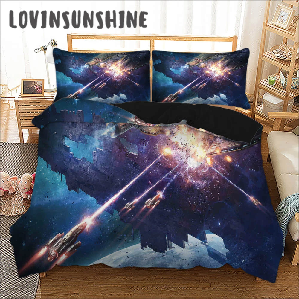 

LOVINSUNSHINE Bedding Cover Set Bedding Duvet Covers Space Craft 3d Digital Printing For Kids Bedding King Size AB#70