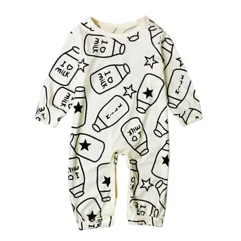 

Baby Romper Free Shipping Infant Long Sleeve Romper White Color Milk Bottle Pattern for Spring Autumn Christmas