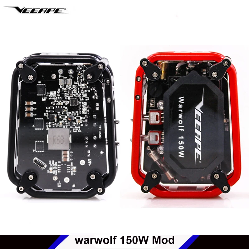 

Original Veeape warwolf 150W Box Mod metal frame laser 510 e-cigarette mod 3500mah battery vs Somant Rabox XOMO GT Laser