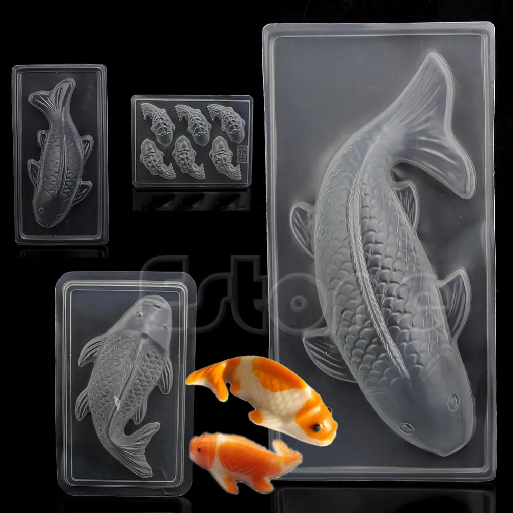 Новый Пластик шоколадный торт плесень желе ручной работы 3D Koi Fish Sugarcraft формы DIY C42