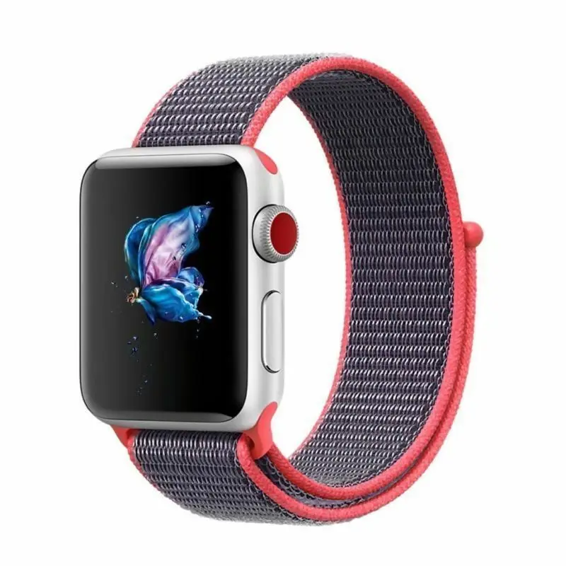 Apple Watch Series 4/3/2/1 38/40/42/44 мм нейлон мягкий браслет для часов Smartwatch Для мужчин женские заменить Для мужчин с Т-образным ремешком; спортивный браслет в наборе, Лидер продаж - Цвет: Electric Pink