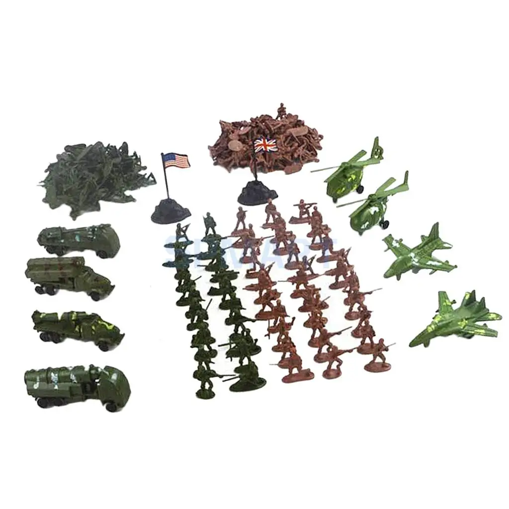 310pcs/Lot Army Combat Toys Soldier Model Action Figure with Aircraft Scene