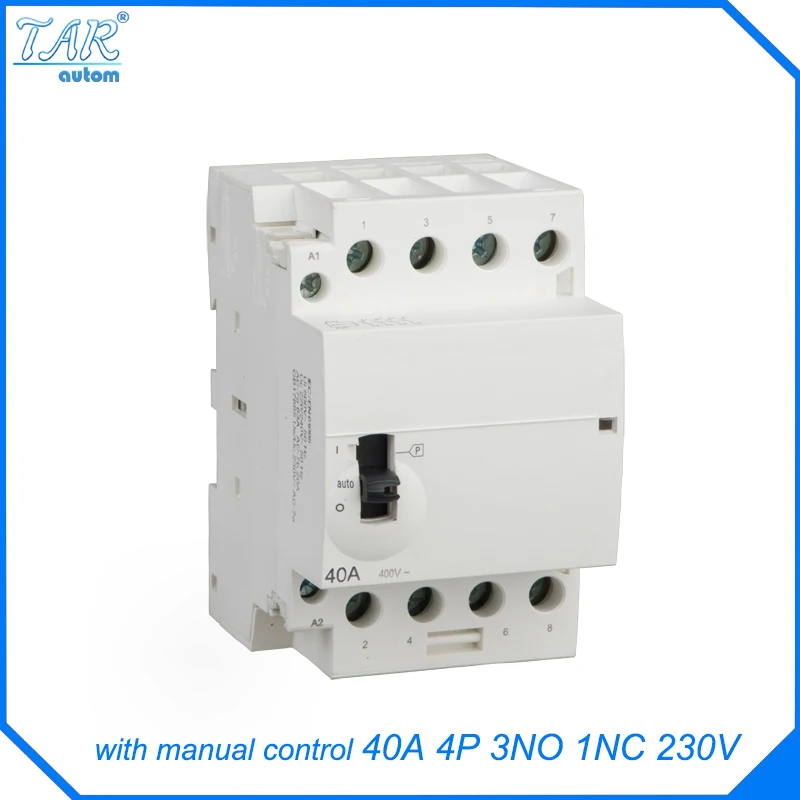 

40A Home 4P AC contactor with manual control function 3NO 1NC