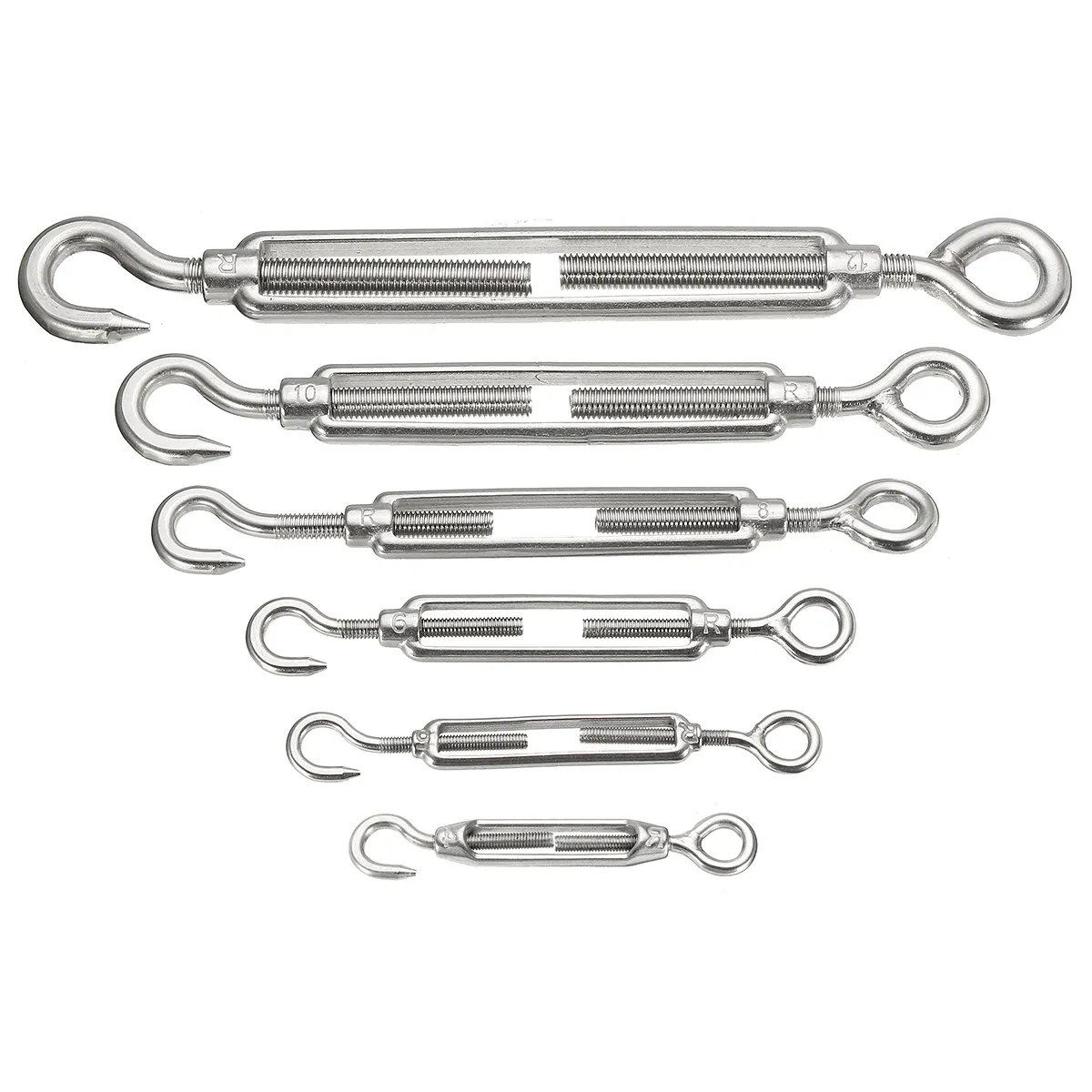 M4M12 Stainless Steel Hook & Eye Turnbuckle Light Duty Hook Wire Rope Tensionin Nuts from Home