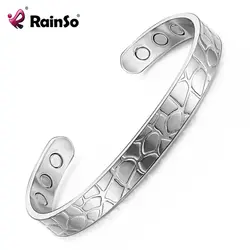 RainSo Высокое качество Серебро Цвет Медь браслеты для женщин исцеления магнитотерапия био энергии украшения артрит 144
