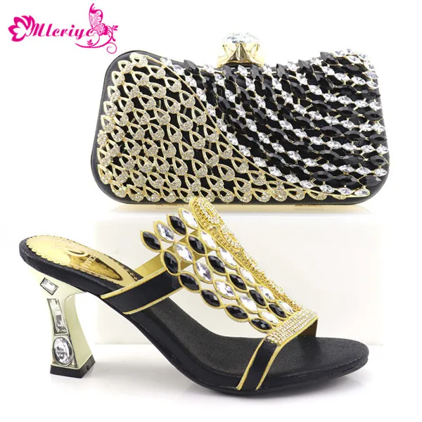 gold shoes and handbag