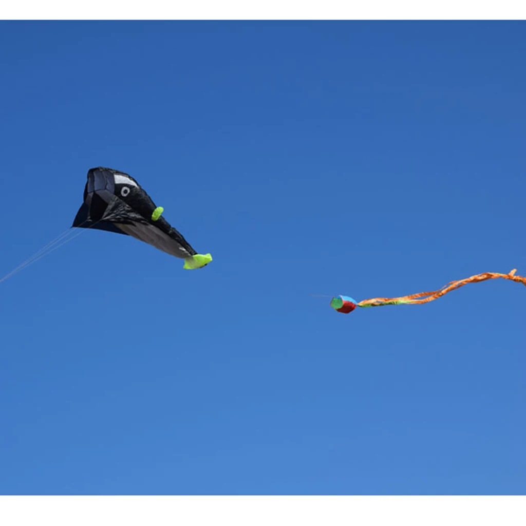 85inch Large Blue Dolphin Frameless Soft Parafoil Kite For Kids & Adults Beach Park Garden Playground Outdoor Play