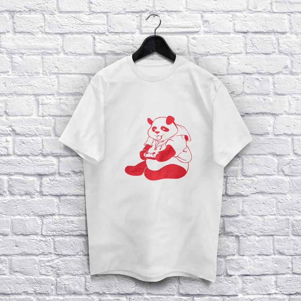

2019 summer Panda Print T-Shirt Shirt Short Sleeve T-Shirt Top letter Text fashion Simple harajuku Men's and women's t-shirts