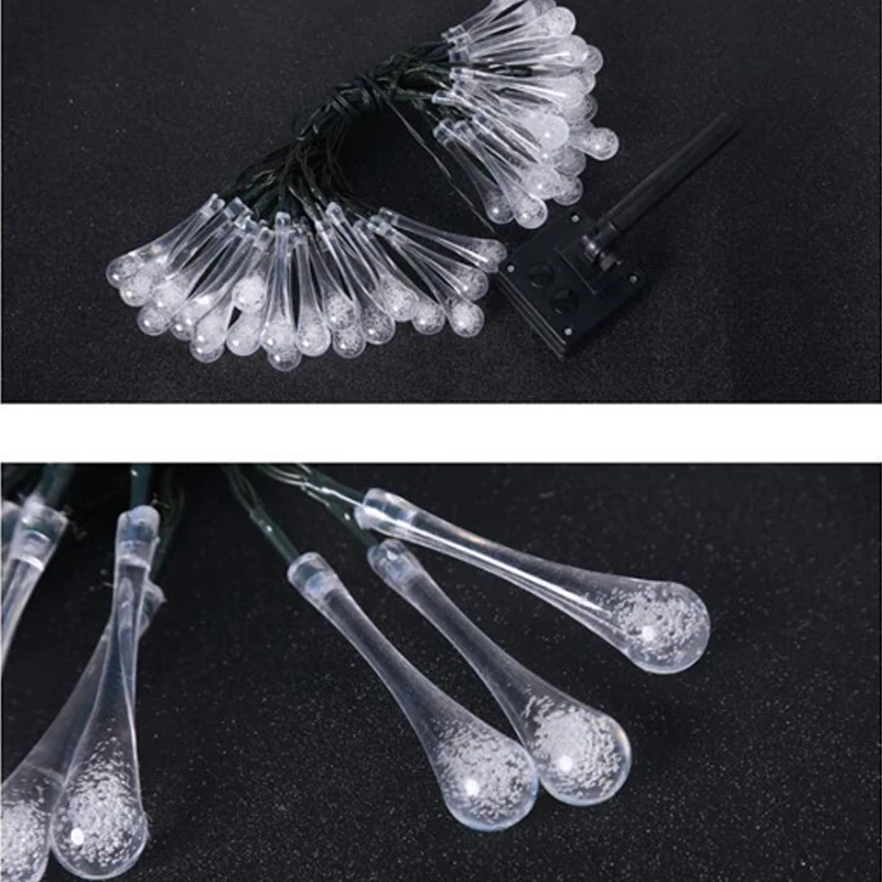 Solar Light Colorful Raindrop Solar Lamp Waterproof Christmas Holiday Outdoor Garden Decoration Fairy Solar Battery String Light (3)
