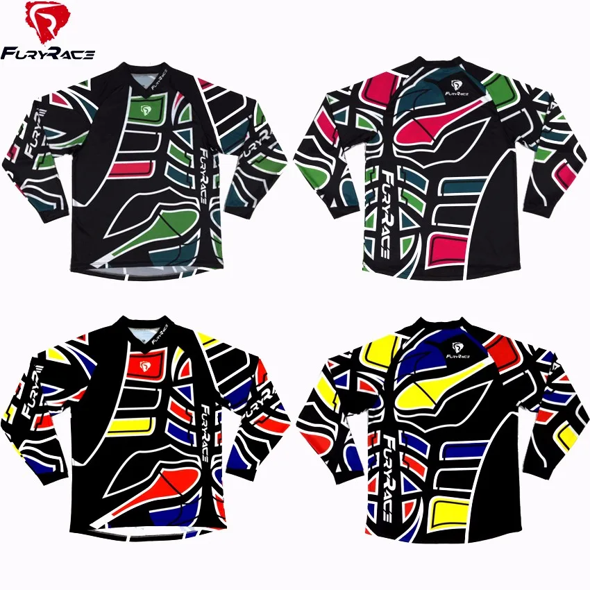 Fury Racing MTB горные майки men100% полиэстер футболка для мотокросса велосипед Джерси для велоспорта Roupa одежда