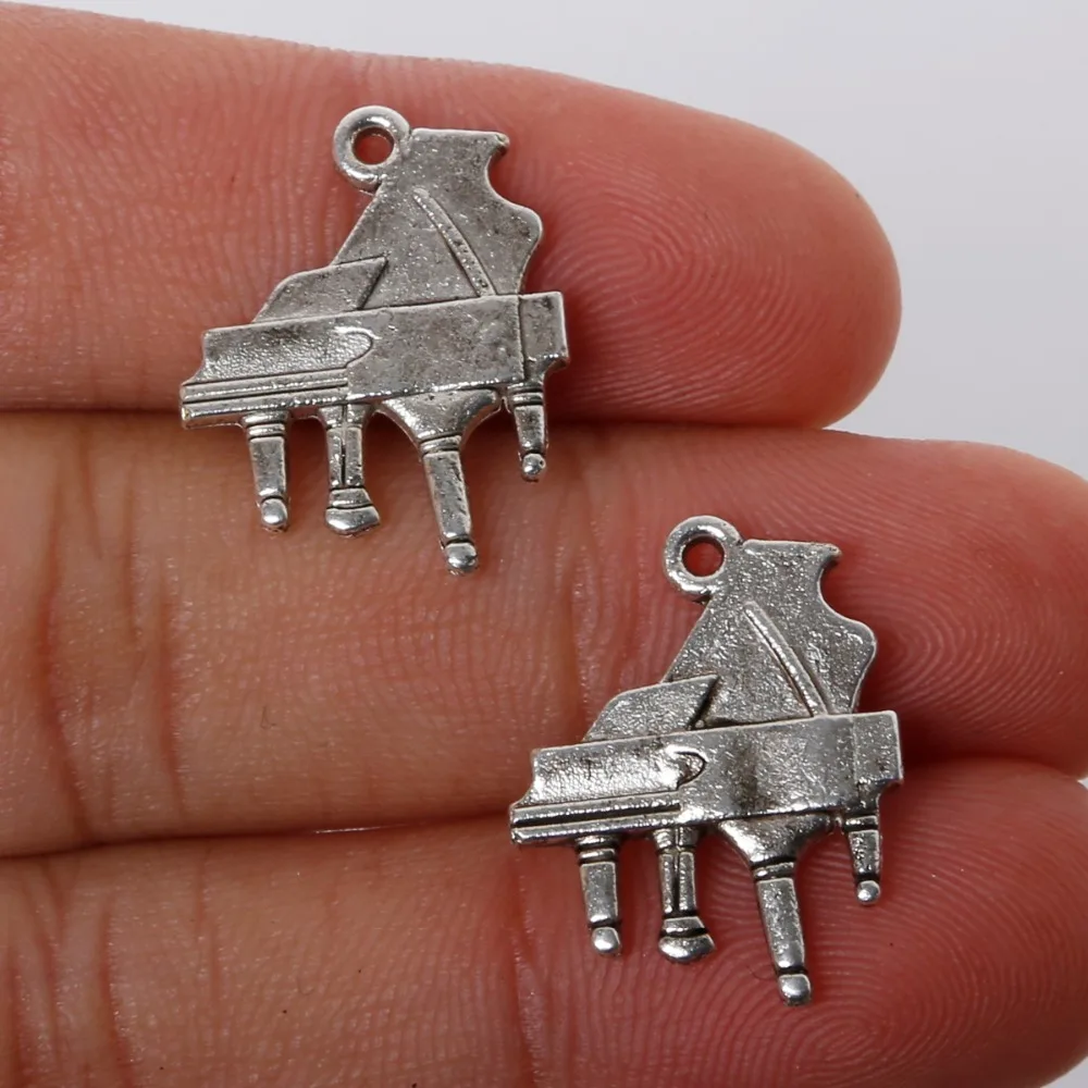 

New Grand piano Charms Pendant 16x21mm 9pcs Plated Silver Antique Zinc Alloy Jewelry Findings Fit Making Necklaces XL-13945