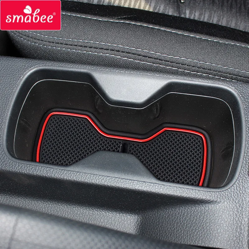 Нескользящие коврики smabee для межкомнатных дверей SSANGYONG TIVOLI 2015 2018 красные и белые|