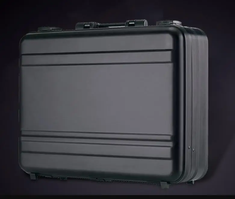Мужской роскошный металлический портфель из алюминиево-магниевого сплава, Дорожный Чехол с замком TSA, алюминиевая рамка, портфель, черный чехол для ноутбука - Цвет: 15.5 Inch