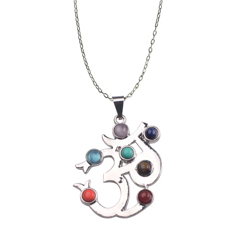 7 Chakra necklace, OM Symbol Necklace, Reiki healing Necklace, Spiritual healing necklace for Chakra balancing,