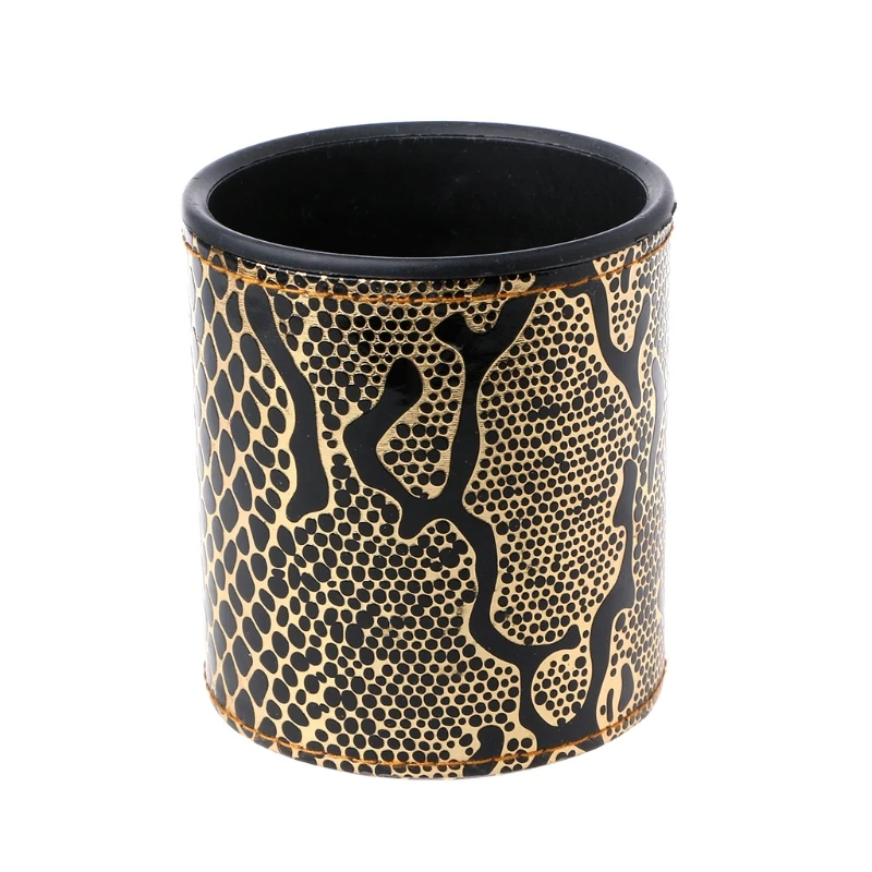 Buy Professional Durable Leather Ribbed Dice Cup Black