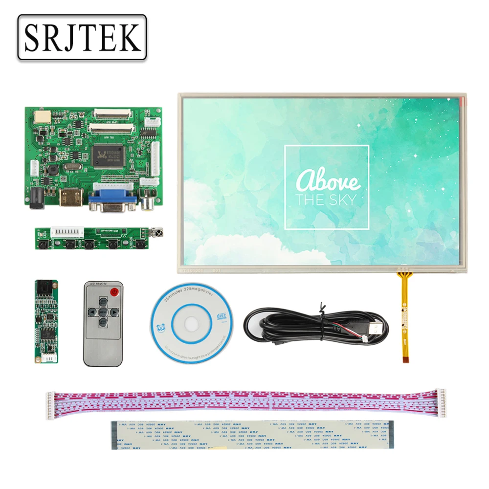 Srjtek 10,1 ips для Raspberry Pi монитор 1280*800 TFT EJ101IA-01G HD ЖК-дисплей сенсорный экран пульт дистанционного управления HDMI 2AV VGA