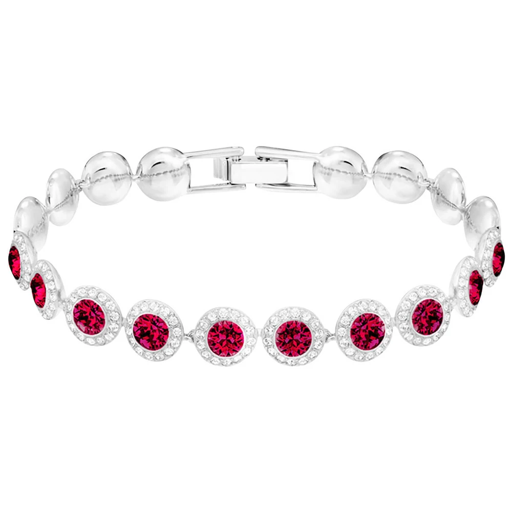 

SWA RO 2019 New ANGELIC Bracelet Female Gorgeous Red Crystal For Girlfriend to Send Romantic And Elegant Gift Love Express Heart