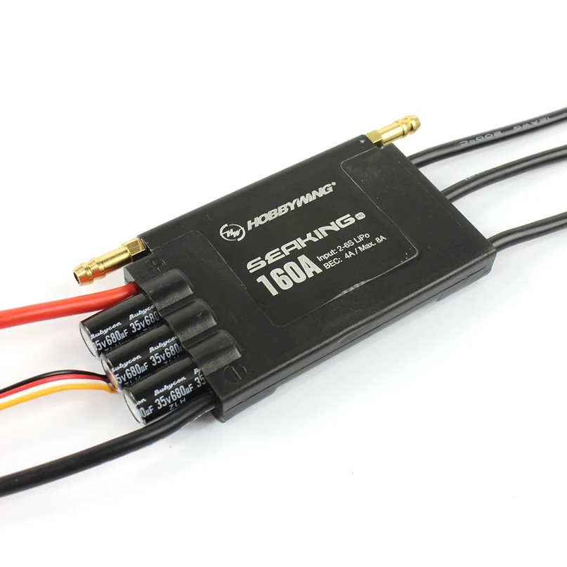 

Hobbywing SeaKing Pro V3 160A Waterproof ESC 2-6S Lipo 4A BEC Speed Controller Brushless ESC for RC Racing Boat