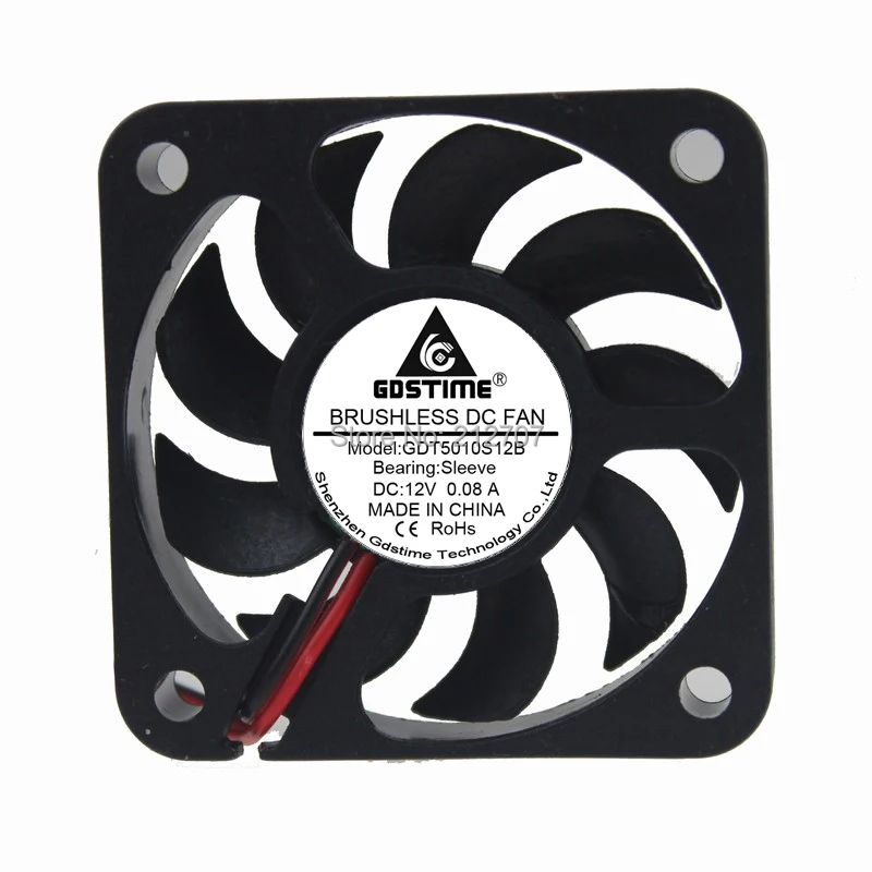 20 шт Gdstime XH2.54 2Pin 5010 5 см 50x10 мм 50 DC 12V Осевой поток охлаждающий вентилятор|cooler fan|12v axial