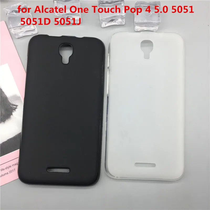 

Case Soft Silicon Phone Para for Alcatel One Touch Pop 4 5.0 5051 5051D 5051J Luxury TPU Cover Shell Black Cases Coque