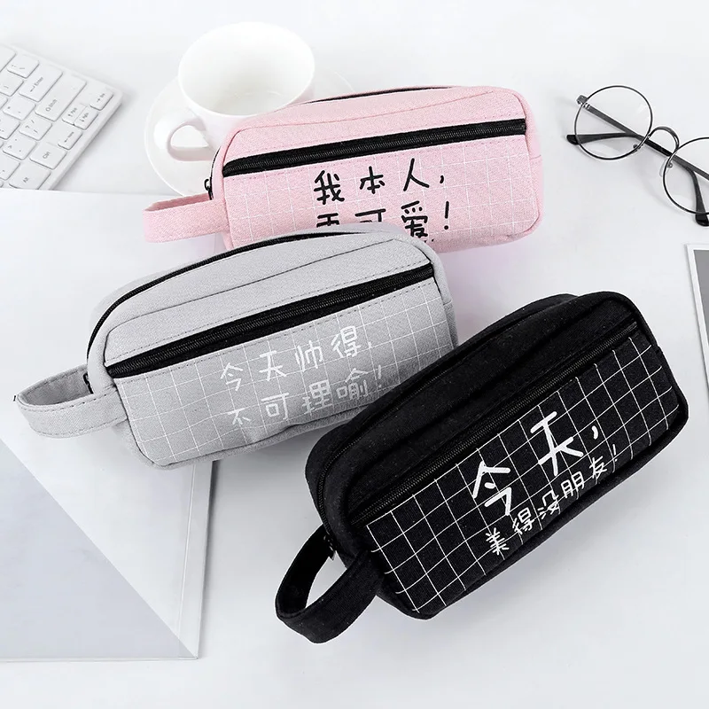 

Multifunction Convenient School Pencil Bag Creative CuteLarge Capacity Pencil Bags Canvas Pencil Case Hand Bag escolar papelaria