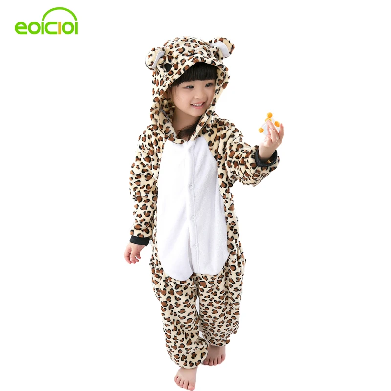 Flannel Animal Cartoon Pajama Onesie Baby Pajamas warm animal Kids