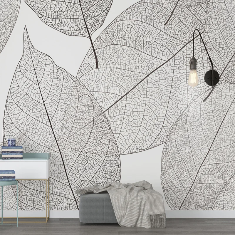 Us 7 91 54 Off Custom Mural Wallpaper Modern Minimalist Leaf Veins Texture Wallpaper Living Room Bedroom Background Mural Wallpaper Home Decor In