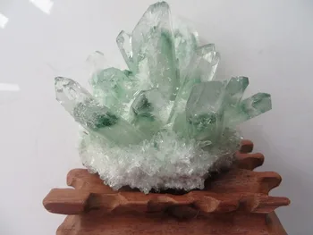 

Natural Green ghost Original Quartz Crystal Cluster Crystal Healing 430g+Stand