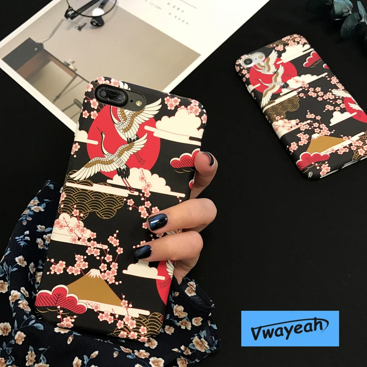 Red-crowned Crane Pink Sakura Case (16)
