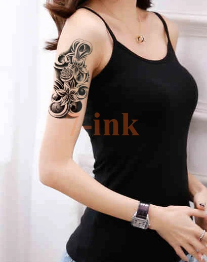 117 Tatouage Temporaire étanche Croquis Orchidées Fleur Transfert Deau Flash Tatto Faux Tatouage Grande Taille Pour Hommes Weman In Tatouages