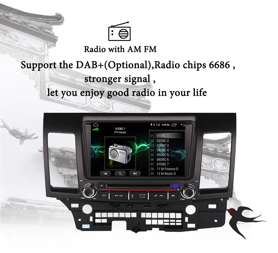 Cheap 8" Android 9.0 Car GPS Player Navi for Mitsubishi Lancer 10 Galant with 4+64G Octa Core dvd Steering wheel Radio Map Multimedia 4