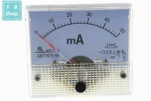 1PCS 85C1-mA 30mA 50mA 100mA 200mA 300mA 500mA DC amperímetro ponteiro 85C1 série analógico AMP medidor 64*56mm tamanho