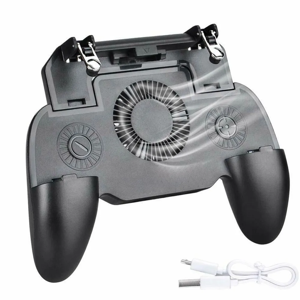 

Controller Gamepad Mobile Trigger L1R1 Shooter Joystick Game Pad Phone Holder Cooler Fan with 2000/4000mAh Power Bank