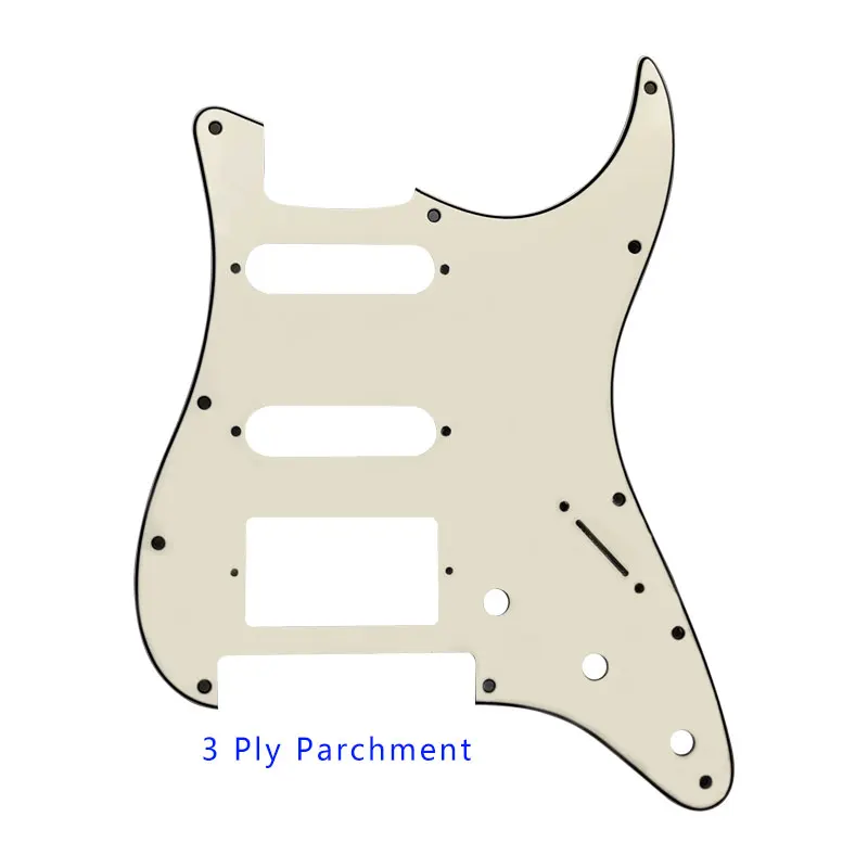 Pleroo аксессуары для гитары strat накладка HSS для электрогитары и 11 шурупы Fender Stratocaster Floyd Rose мост Cut с PAF Humbucker - Цвет: 3 ply parchment