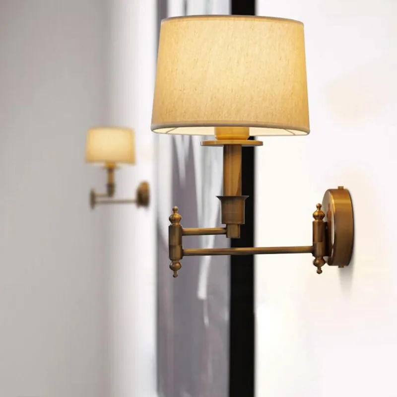 Wandlamp американский кантри прикроватная Спальня бронза Цвет деко Hanglamp Европейский