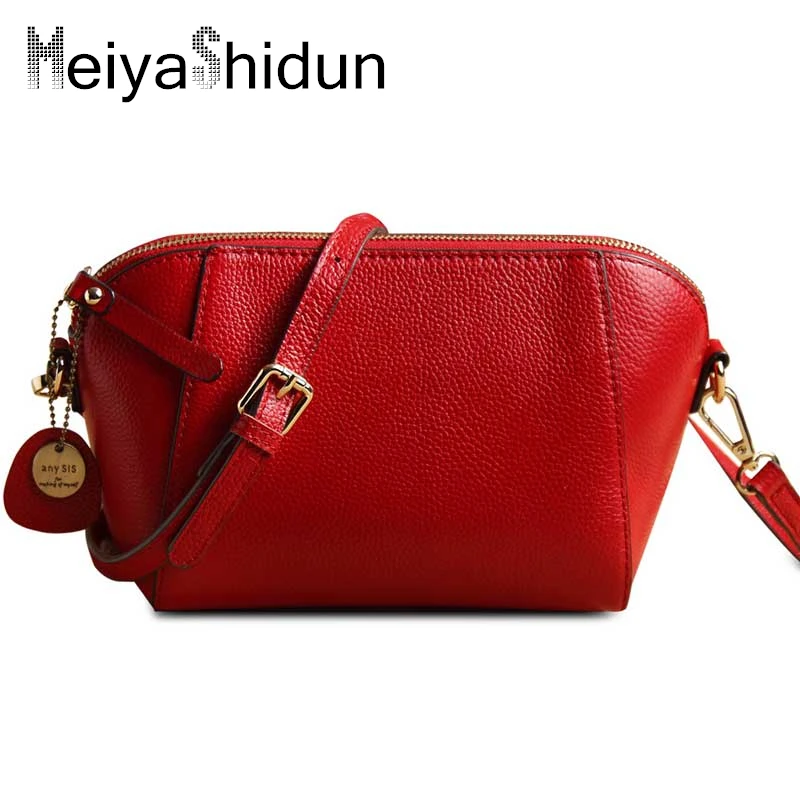 

MeiyaShidun New Women bag Leather Handbags Brand Women's shoulder/crossbody Messenger Evening Shell Bag Shopping Clutchs purses