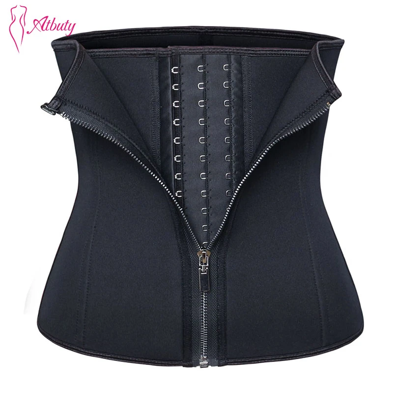 Atbuty Neoprene Waist Trainer Steel Bones Sweat Body Shaper Hooks And Zipper Corset Keep Warm Shapewear Hot Waist Hot Waist Trainerwaist Trainer Aliexpress