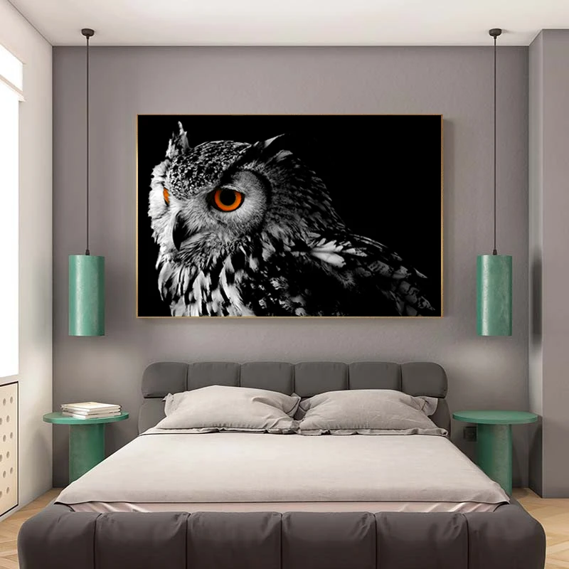 Waliicorners Wall Art Canvas Painting Black White Owl Posters And Prints Nordic Animals Pictures For Living Room Scandinavian Cuadros Decor 7 5