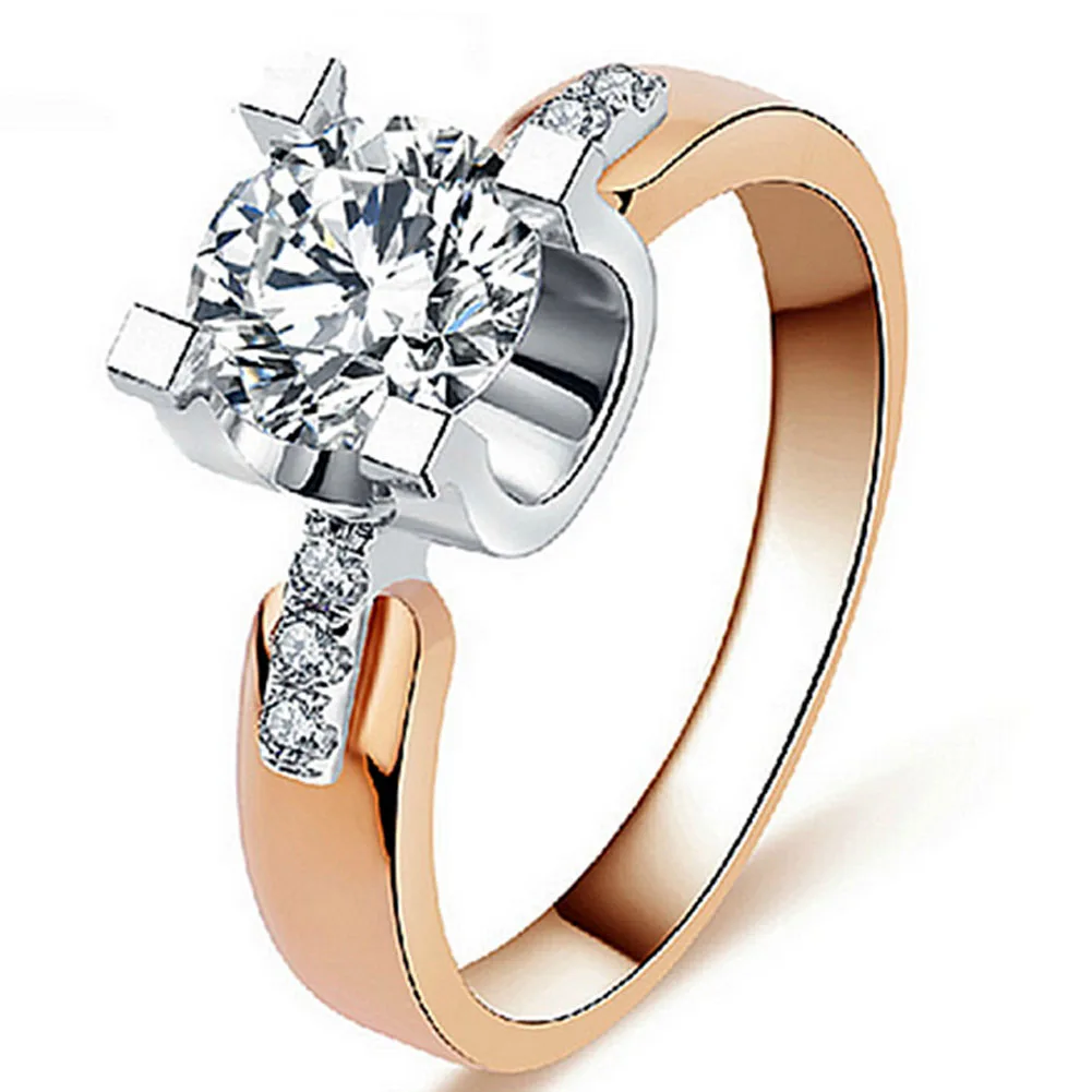 

6size Classical Prong Setting CZ Wedding Ring Plated Wholesale For Women high quality