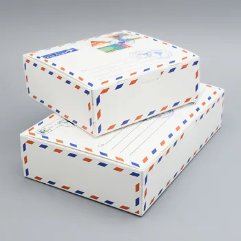 

10 pcs Blue Red Mail Envelop Style Cheese Cake Paper Box Cookie Container gift Packaging Wedding Christmas Baby Shower box