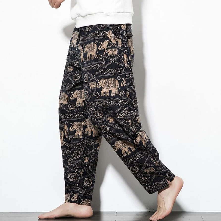 

2019 Sinicism Male Loose and comfortable Casual harem pants/Men printing Large size Hip hop Street Casual sweatpants/size S-5XL