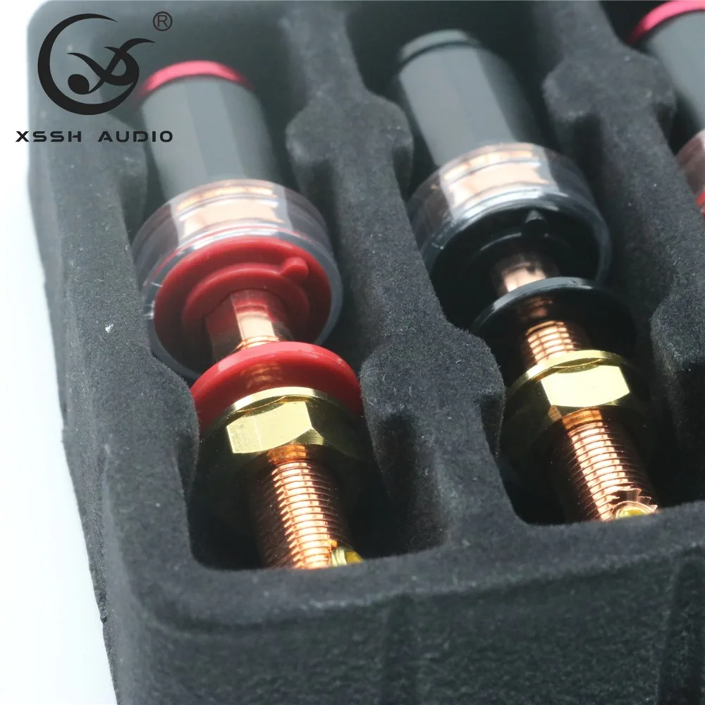4 шт. XSSH аудио HIFI DIY реальная красная медная электронная вилка типа банан Женская