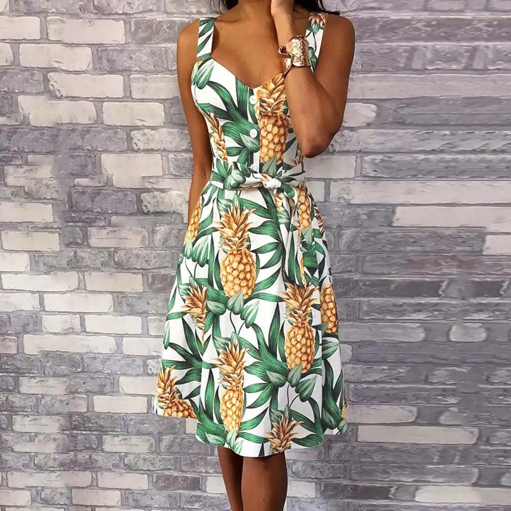 pineapple print sundress