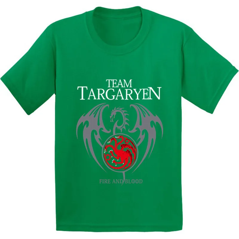 

100% Cotton,Game of Thrones House Team Targaryen Fire & Blood Kids T shirt Baby Casual Clothes Boys/Girls Fashion T-shirt,GKT260