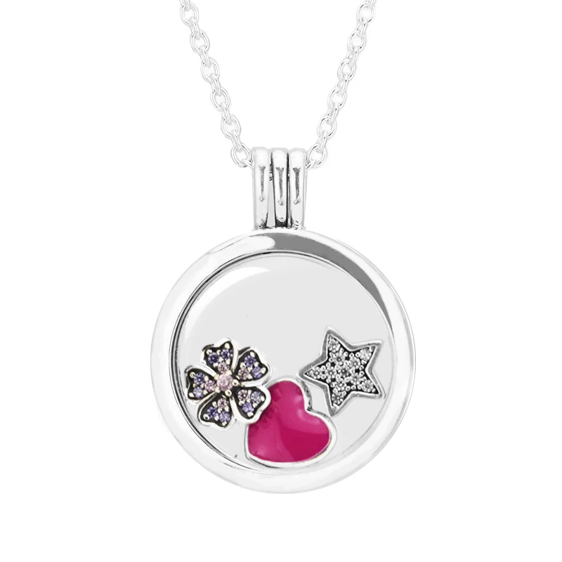 

Medium Locket Flower Star Heart Petites Choker Necklace Sterling Silver Jewelry Necklaces & Pendants for Women Bijouterie Gifts
